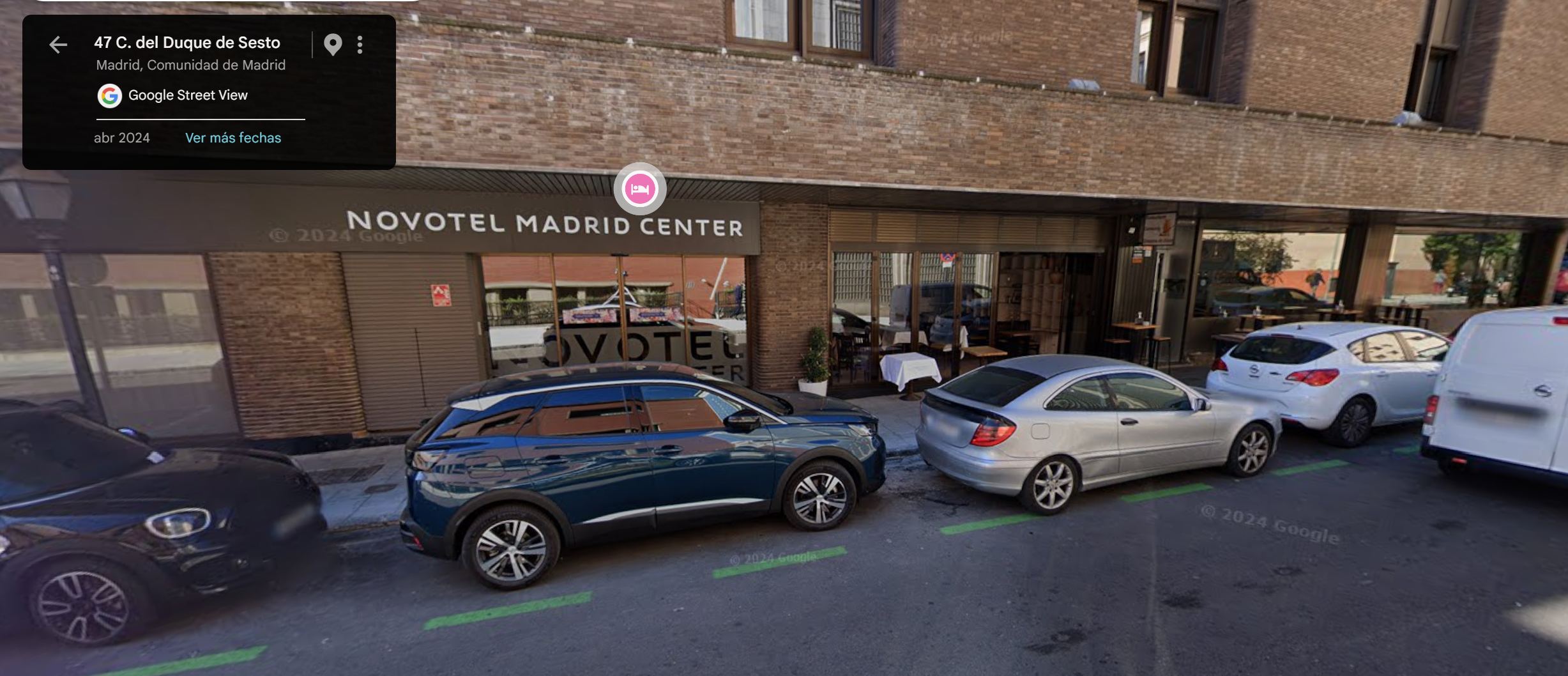 Meeting point — Novotel Madrid Center exit, Calle del Duque de Sesto 47